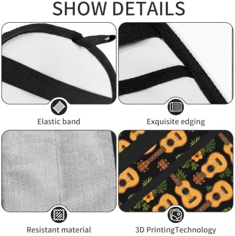 Guitar Tropical Floral Hawaiian Black Pet Hair Removal Glove For Cats Dogs - Image 5