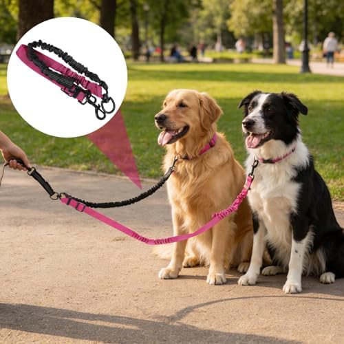 Double Dog Leash, 360° Swivel No Tangle Dual Lead for Two Size Dog - Image 5