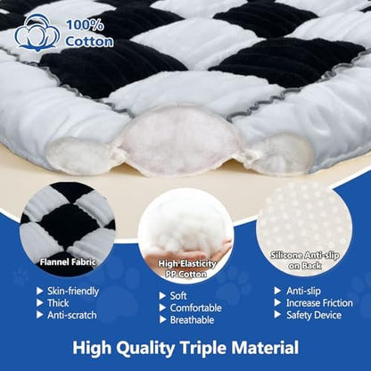 Thickened Dog Bed for Car Back Seat, Upgraded Bottom Non-Slip, Fits Hard Bottom car seat Cover for Dogs, Premium Mixed Color, Dog Car Seat Cover(White-Black) - Image 2
