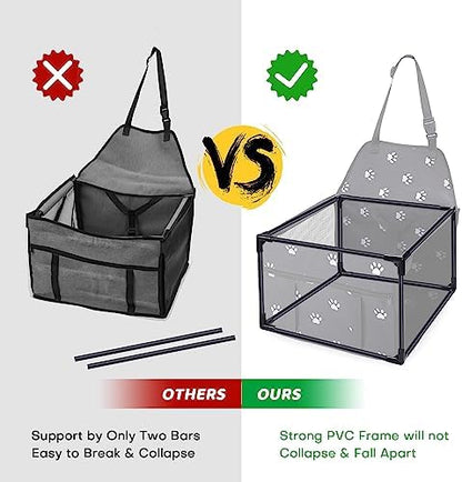 GENORTH Small Dog Car Seats for Small Dogs,Portable Puppy/Pet Car Booster Seat with Clip-On Leash and Mesh Window for Pet Up to 11 lbs - Image 6