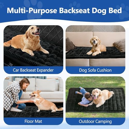 Thickened Dog Bed for Car Back Seat, Upgraded Bottom Non-Slip, Fits Hard Bottom car seat Cover for Dogs, Premium Dog Car Seat Cover - Image 6