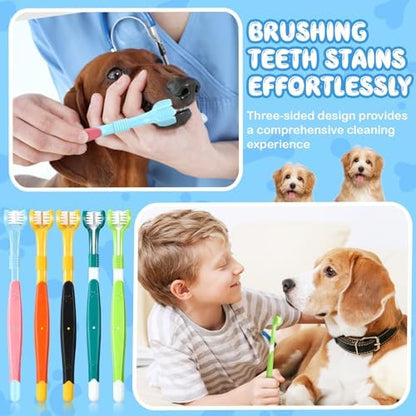 Vesici 20 Pcs 7 Inch Dog Toothbrush 3 Sided Pet Teeth Cleaning Brush Dental Care Suitable for Dog Most Pets Cat Puppy Kitten Different Teeth and Mouth Shapes Cleaning - Image 4
