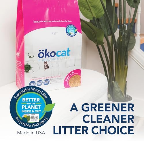 ökocat Super Soft Natural Wood Clumping Cat Litter, Odor Control, 22 Lbs - Image 2