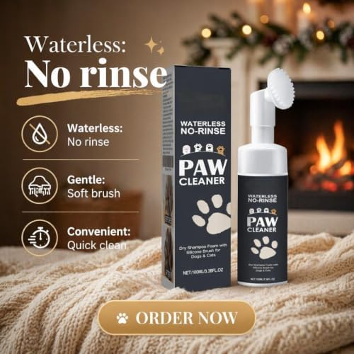 MCstars No-Rinse Dog Paw Cleaner Foam with Silicone Brush - Image 2