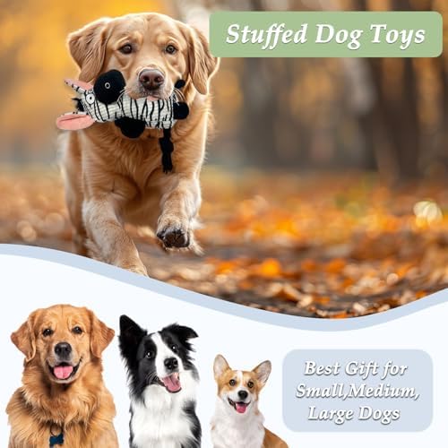 Guiding Star Dog Toys Puppy Toys Cute Pet Toys Squeaky Zebra Dog Toy with Crinkle Paper Plush Dog Stuffed Animals Chew Toy with Cotton Rope Dog Toys to Keep Them Busy for Small Medium Large Dogs - Image 6