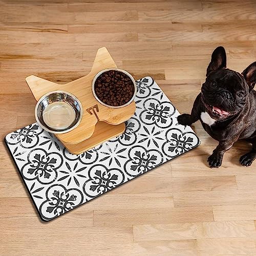 Dog Food Mats for Floors Absorbent, Pet Cat Food Mat - Quick Dry Dog Bowl Mats for Food and Water, Eco-Friendly Boho Pet Supplies - Image 7
