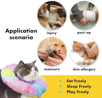 EWES Cat Cone Collar Soft,Elizabethan Recovery Donut Collar After Surgery - Image 6
