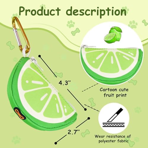 Dog Poop Bag Holder for Leash with Carabiner, Lime, Medium - Image 2