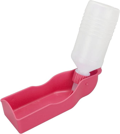 DAUZ PET Water Bottle, Dog Water Feeding Bottle PET Easy to Use Automatic Portable for Cats Walking (Roseate)