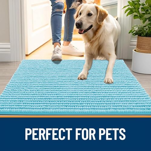 OLANLY Dog Door Mat for Muddy Paws 30x20, Extra Absorbent Chenille Mud Mat - Image 6