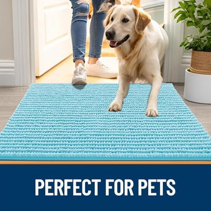 OLANLY Dog Door Mat for Muddy Paws 30x20, Extra Absorbent Chenille Mud Mat - Image 6