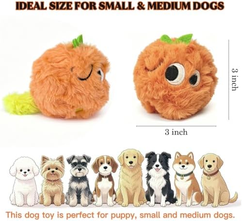 Squeaky Plush Ball Dog Toys for Small Medium Dogs, 3'' Soft Fuzz Ball - Image 3