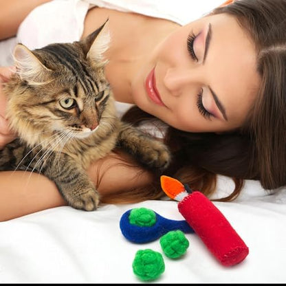Glaciart One Catnip Pipe, Nuggets and Lighter Cat Toy Set | Cat Crack for Funny Kittens, Stimulating Toys for Boredom, Exercise & Play | Filled w/Organic Catnip to Excite/Calm Kitty | Organic Idea - Image 4