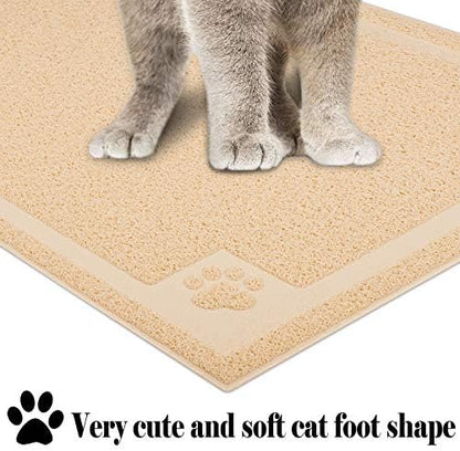 UPSKY Large Cat Litter Mat Trapper 35"×23", Waterproof, Non-Slip, Beige - Image 3