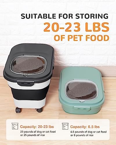 20-23 Lbs Dog Food Storage Container Airtight,Collapsible Pet Food Storage - Image 3