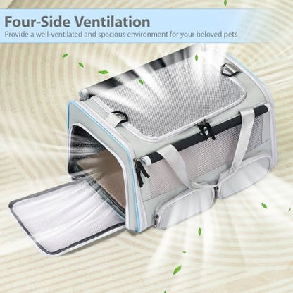 Cat Carrier for Pets up to 15 lbs, Soft-Sided Collapsible Pet Carrier - Image 3