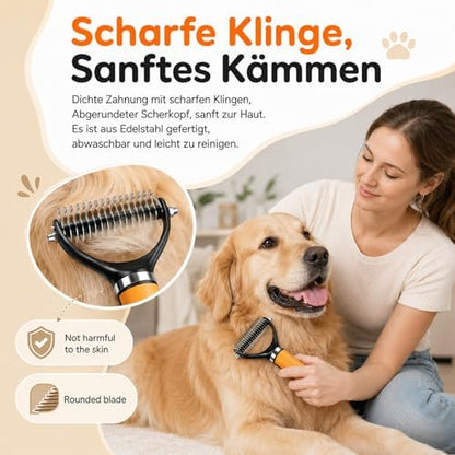 Pet Grooming Brush, Pets Knotted Dog Grooming, Pets Knotting Comb, Professional Pet Deshedding Brush, Deshedding Comb Fur Brushes, Shedding Brushes For Dogs And Cats (Orange) - Image 6