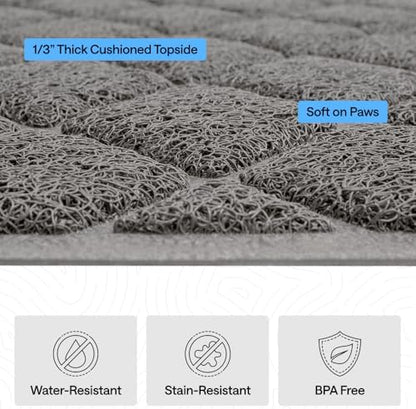 GORILLA GRIP Cat Litter Box Mat, Coiled Mesh Trapping Mats Half Circle Gray - Image 5