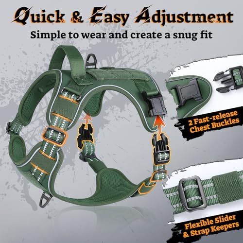 rabbitgoo Tactical Dog Harness for Large Dogs, No Pull Service Pet Vest - Image 2