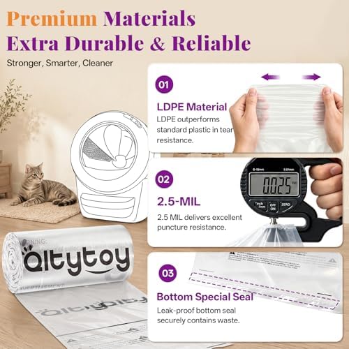 180 Pack Cat litter Bags Fits Litter Box Robot 5/4/3 Waste Bags for 30LBS - Image 6