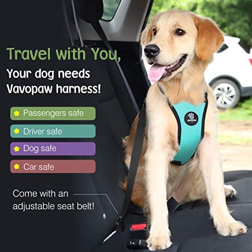 VavoPaw Dog Seat Belt Vest Harness for Car, 2 in 1 Seatbelt Buckle - Image 2