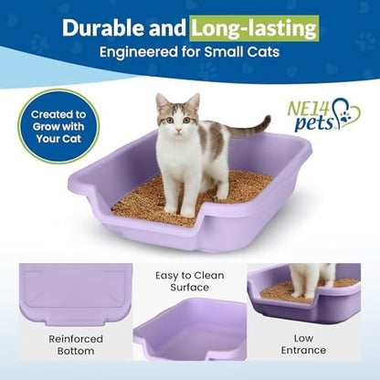 KittyGohere Senior Cat Litter Box Small with Scoop, Storybook Lavender - Image 6