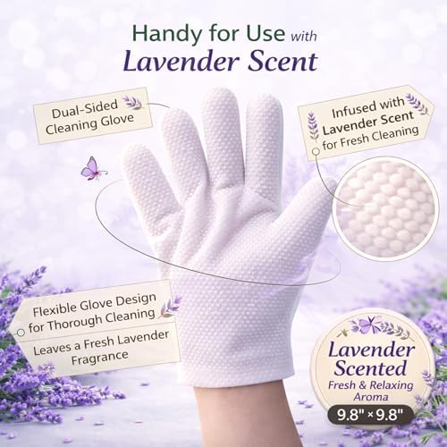 Aurora Pet Glove Wipes for Dogs & Cats, Wearable No-Rinse Grooming Glove Wipes for Paws, Face, Ears & Body, Hypoallergenic Disposable Pet Cleaning Wipes, Lavender Scented, 12 Count - Image 4