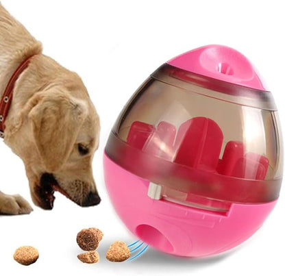 Interactive Dog Treat Toy Adjustable Treat Dispensing Ball Food Dispenser Tough Slow Feeder Puppy Enrichment Training Toy Pet Interactive Chase Toys for Small Medium Dogs Gift for Pets (Red)
