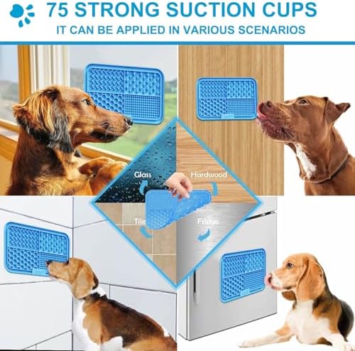 Azyh Licking Mat for Dogs & Cats 2 Pack, Slow Feeder Lick Pat for Large Dogs and Puppies, Anxiety Relief Dog Toys Feeding Mat for Butter Yogurt Peanut, Pets Bathing Grooming Training Mat (9.9'' × 6'') - Image 4