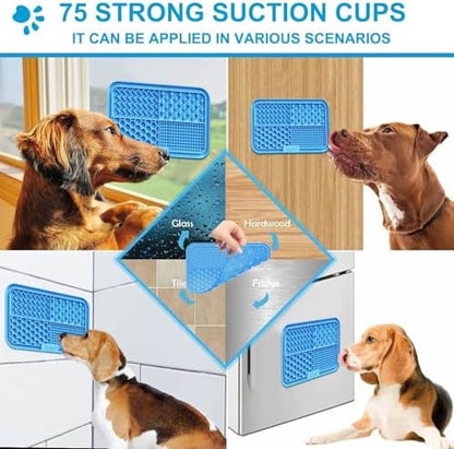 Azyh Licking Mat for Dogs & Cats 2 Pack, Slow Feeder Lick Pat for Large Dogs and Puppies, Anxiety Relief Dog Toys Feeding Mat for Butter Yogurt Peanut, Pets Bathing Grooming Training Mat (9.9'' × 6'') - Image 4
