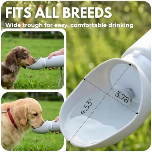 BICYSTAR Collapsible Water Bottle for Dogs, Foldable Leak-Resistant w/Drain-Back, Pet Travel Bowl, 18.6oz for Walks, Hiking & Road Trips - Image 3