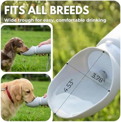 BICYSTAR Collapsible Water Bottle for Dogs, Foldable Leak-Resistant w/Drain-Back, Pet Travel Bowl, 18.6oz for Walks, Hiking & Road Trips - Image 3