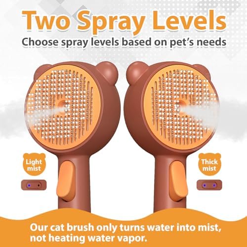 Cat Steam Brush with 2 Spray Levels & Release Button 4-in-1 Cat Water Brush - Image 3