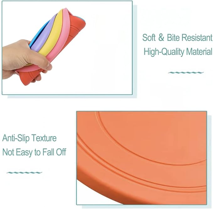 coldchill 7 Inch Dog Flying Disc, Puppy Flyer Toy React Faster Training Interactive Toys for Small Medium Dog, Lightweight Durable and Water Resistant Floating Saucer (Blue+Orange)