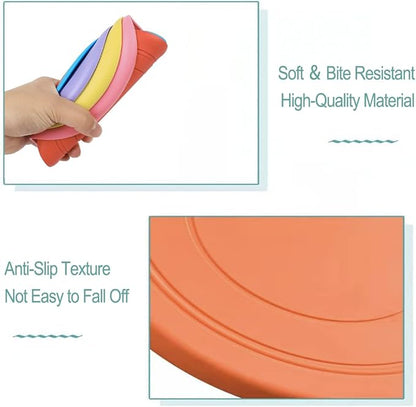 coldchill 7 Inch Dog Flying Disc, Puppy Flyer Toy React Faster Training Interactive Toys for Small Medium Dog, Lightweight Durable and Water Resistant Floating Saucer (Green+Orange)