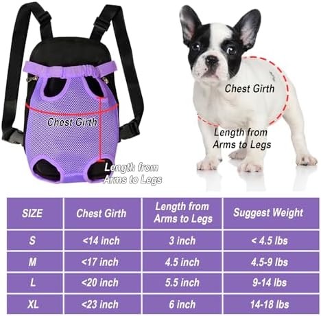 FEimaX Dog Carrier Backpack Pet Legs Out Front Cat Travel Bag, Adjustable Puppy Backpacks Carriers Hands-Free for Small Medium Dogs Cats Hiking Traveling Camping Daily Walking - Image 4