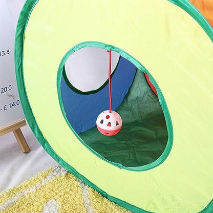 Cat Tunnel with Bell Ball Square Collapsible Cat Cube Toy for Cats Kittens Puppy Toys Pet Accessories - Image 3