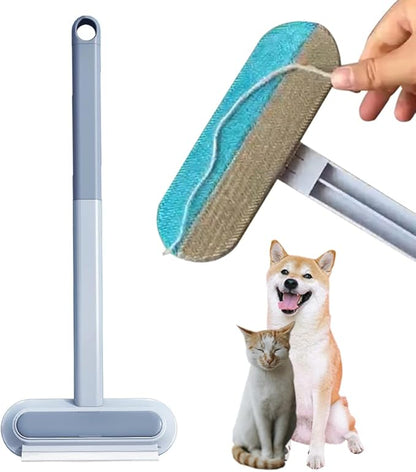Pet Hair Remover for Furniture, Reusable 17-Inch Multifunctional Cat and Dog Hair Removal Tool, Extra Long Handle, Gentle on Couch, Carpet, Clothes, Bedding, Tile, Car Seats