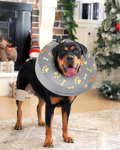 Inflatable Dog Pillow Cone Collar After Surgery, Donut Soft Neck Cone for Beagle French Bulldog Medium Plus Dogs, etc, Recovery E Collar to Stop Licking Paw - Image 4