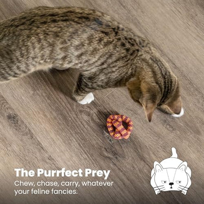 Catstages Catnip Plaque Away Pretzel Interactive Cat Dental Chew Toy, 2.8" - Image 6