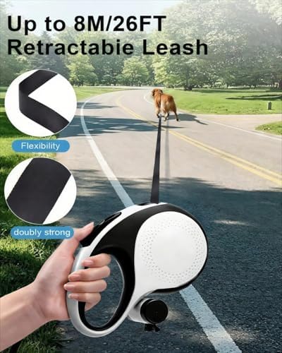26 ft Retractable Dog Leash for Large Dogs, Steel Extender - Image 3