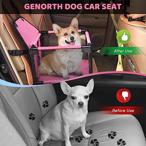 GENORTH Dog Car Seats for Small and Medium Dogs,Portable Puppy/Pet Car Booster Seat with Clip-On Leash and Mesh Window for Pet Up to 20 lbs - Image 7