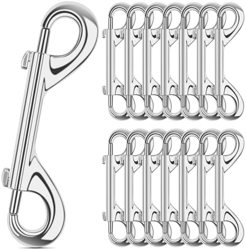 ERKOON 15 Pack Double Ended Bolt Snap Hooks Extra Large 4.7inch Zinc Alloy Mental Clips Heavy-Duty Trigger Snaps for Horse Tack Water Bucket Feed Bucket Dog Leash Horse Pet Sling, 220LBS Load Capacity by ERKOON