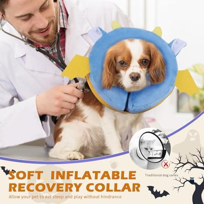 IEUUMLER Inflatable Recovery Dog Collar, Protective Donut Cone, Adjustable Soft Collar for Dog and Cat After Surgery Prevent from Biting & Scratching EU002 - Vampire L+ - Image 5