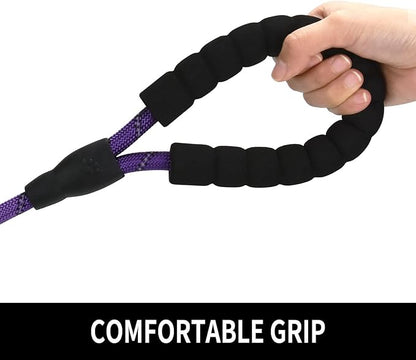 5/6 FT Strong Pet Dog Leash with Soft Padded Handle,Highly Reflective Rope for Night Walking,360-Degree Rotating Metal Buckle Without Tangles,Suitable for Small,Medium and Large Dogs.(6ft)