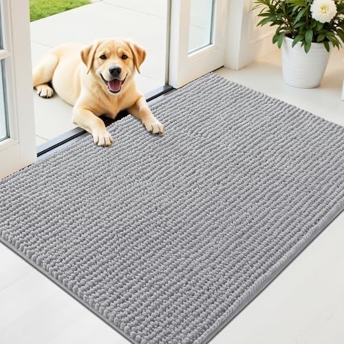 OLANLY Dog Door Mat for Muddy Paws 44x32, Extra Absorbent Chenille Mud Mat by OLANLY