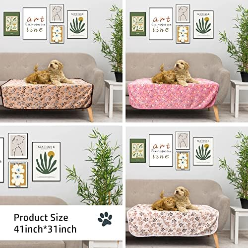 Rezutan Blanket for Large Dogs & Cats Soft Reversible Cute Paw 40"x31" - Image 5