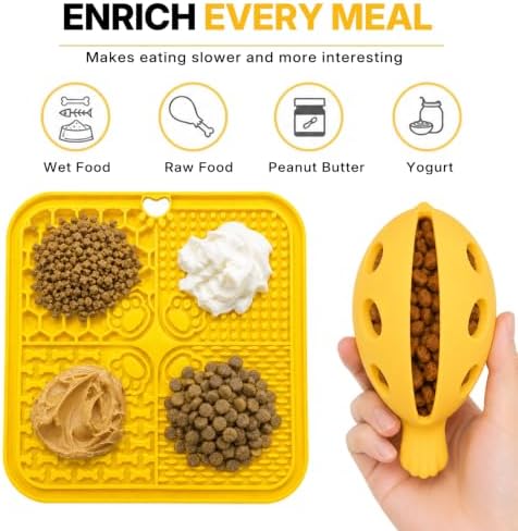 2 Pack Lick Mats for Dogs with Bird Treat Puzzle for Cats - Image 2