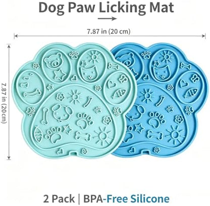 Dog Cat Slow Lick Mat, 2-Pack Paw BPA-Free Silicone Suction Cups - Image 6