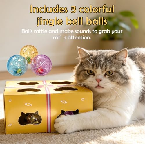Magic House Fun Box 2-in-1 Cat Toy Set,Rechargeable Whack-a-Mole,3 modes - Image 3
